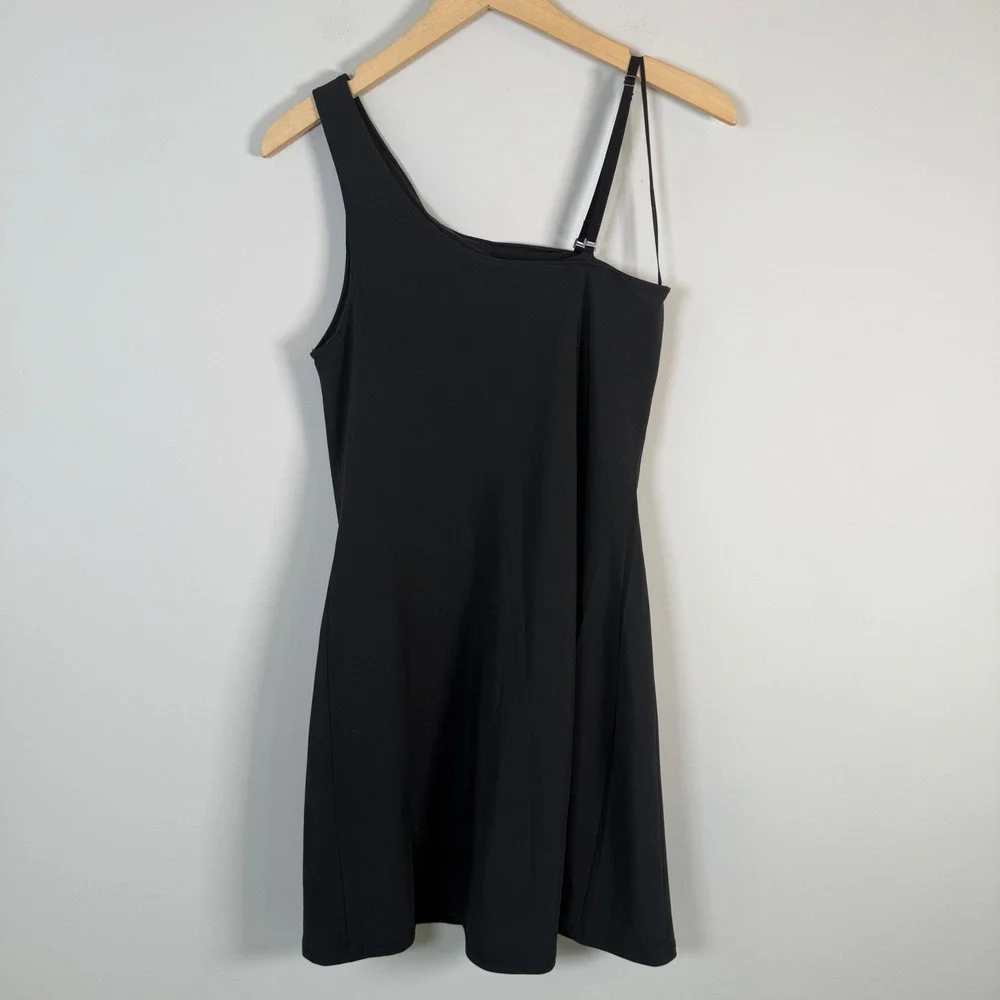 Abercrombie & Fitch Traveler Tennis Mini Dress Small Black One Shoulder Sporty‎